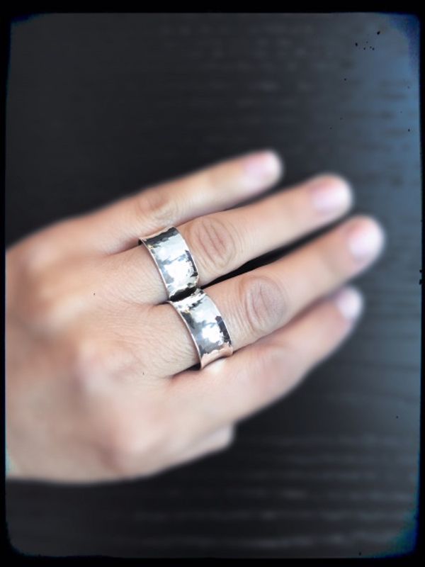 Silver ripples - wide ring