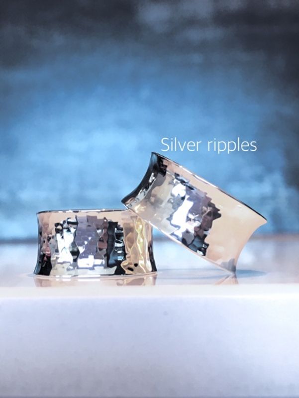 Silver ripples - wide ring